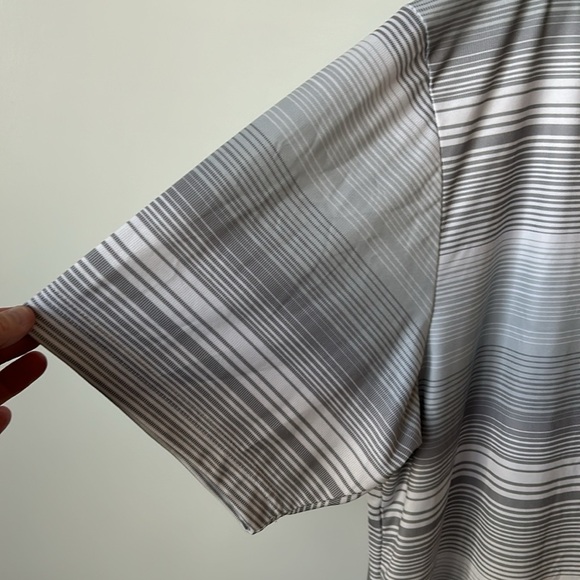 NWT Ben Hogan Performance Striped Polo Shirt Men’s 2XL Bright White/Gray - Picture 7 of 7